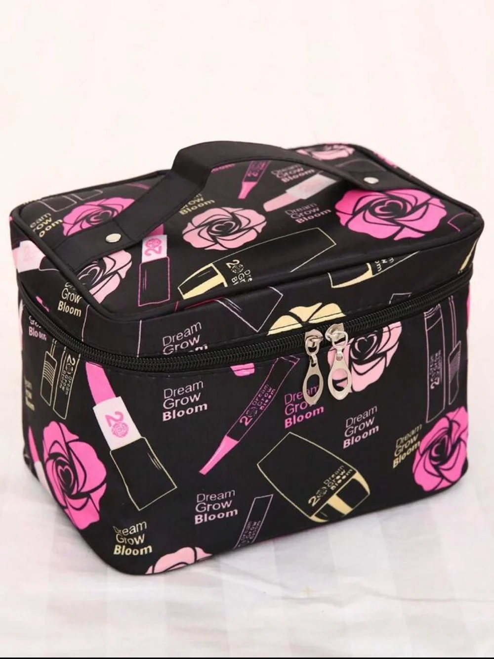 Pink & Black Cosmetic Case Bag